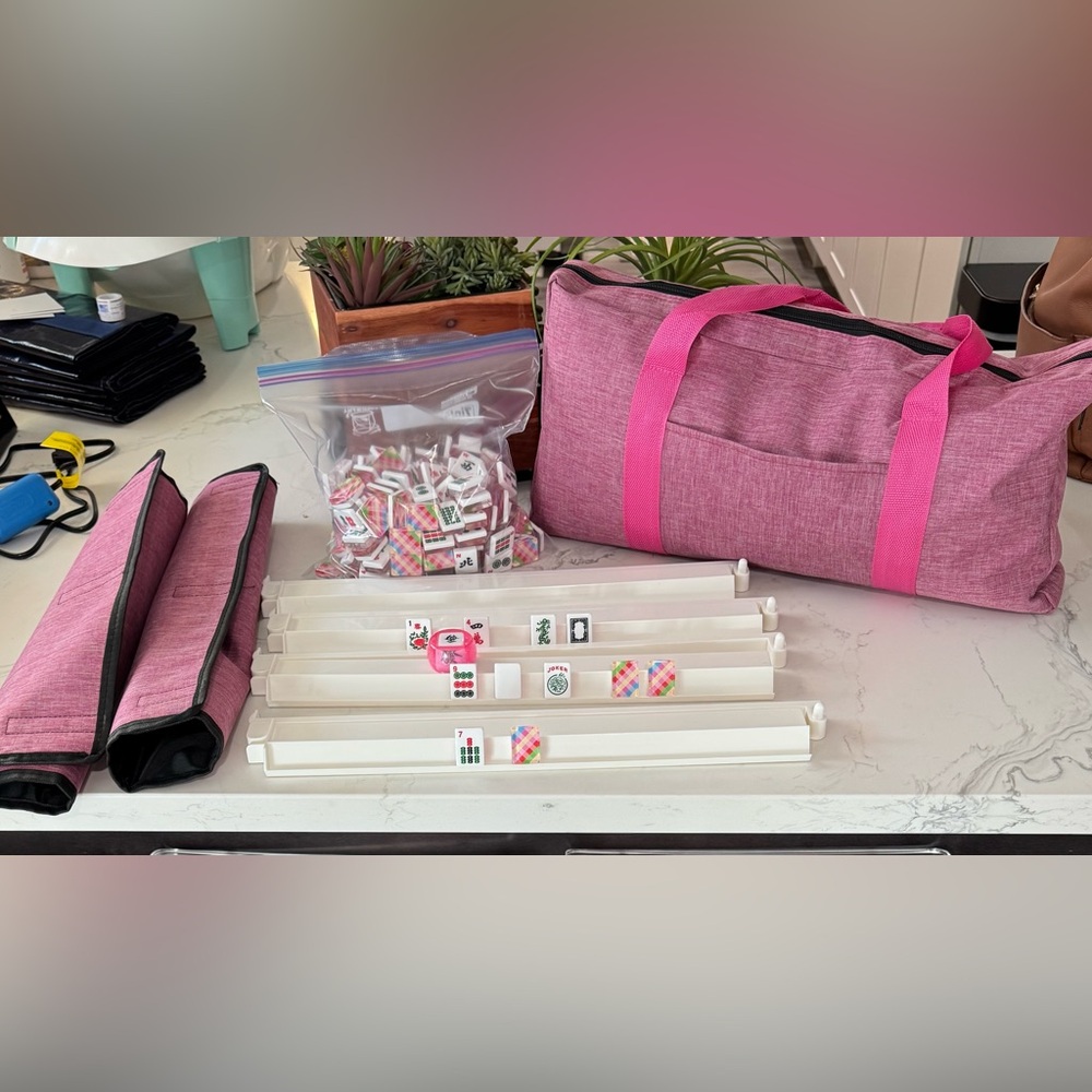 Pink Mahjong Tile Set